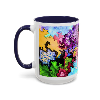 Abstract Colorful Art Coffee Mug — Vibrant Symmetry Accent Mug