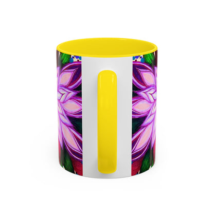 Floral Lotus Accent Coffee Mug — Purple Mandala 11/15oz