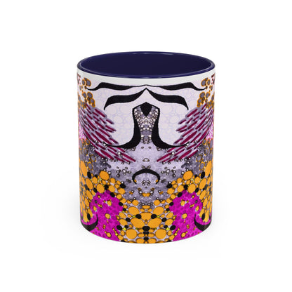 Accent Coffee Mug — Vibrant Abstract Floral Pattern (11/15oz)