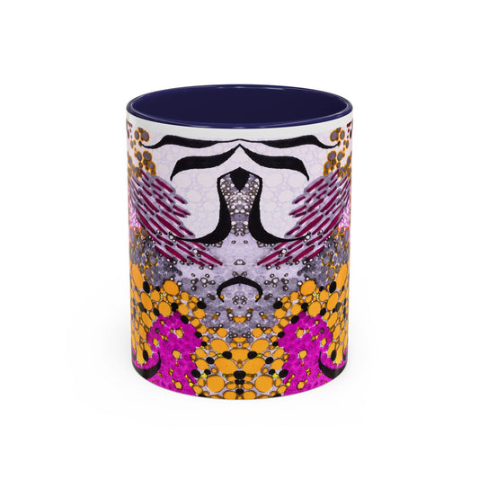 Accent Coffee Mug — Vibrant Abstract Floral Pattern (11/15oz)