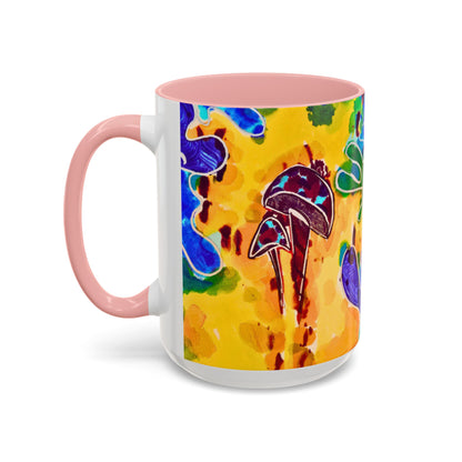Mug - Colorful Psychedelic Mushroom Accent Coffee Mug (11/15oz)