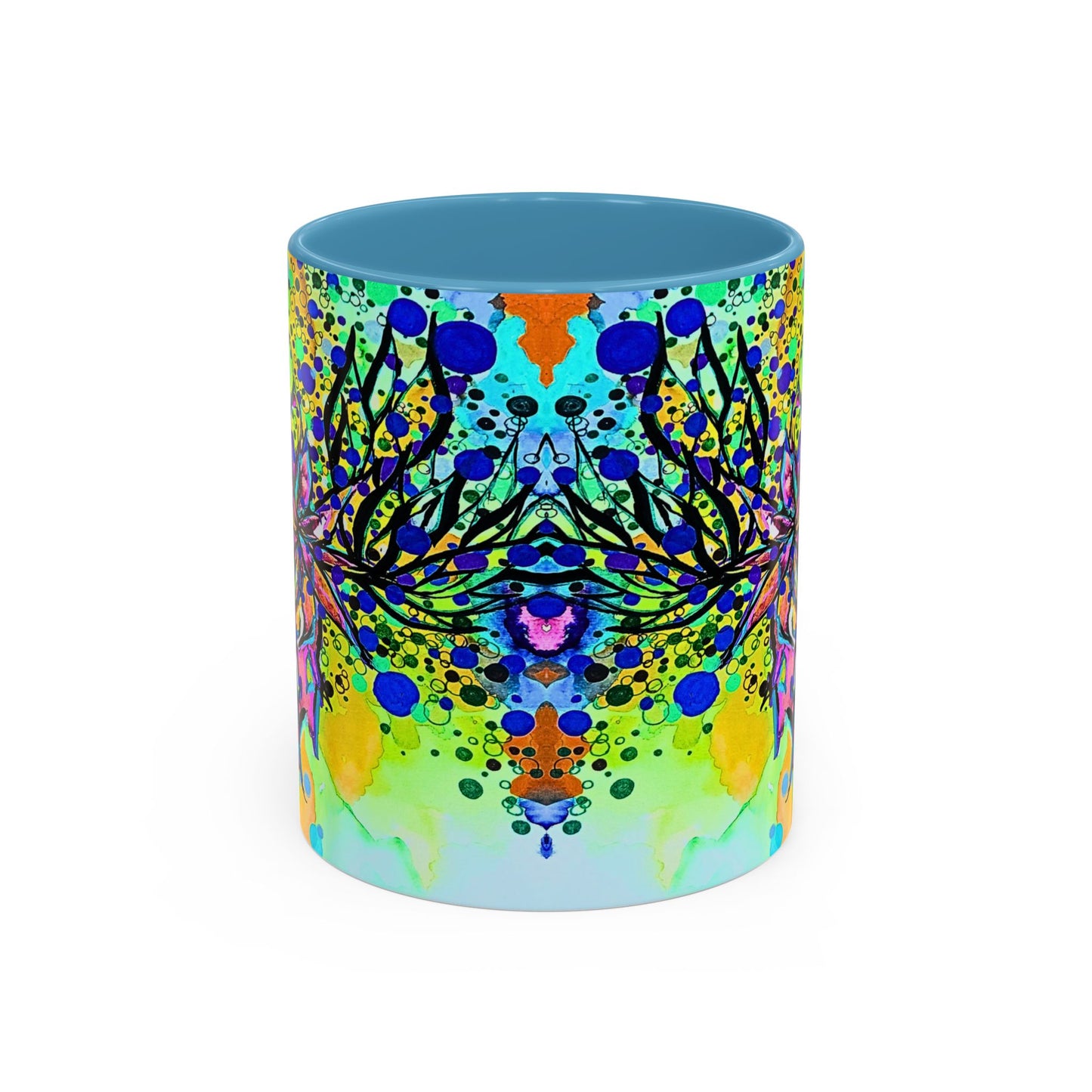 Artistic Floral Coffee Mug — Colorful Watercolor Mandala Accent Mug (11/15oz)