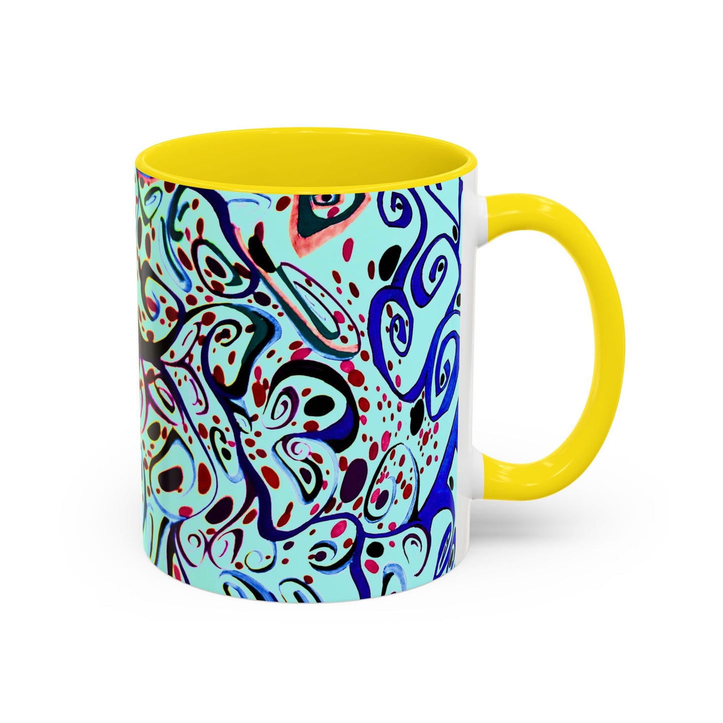 Abstract Floral Accent Coffee Mug