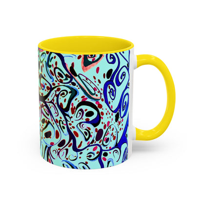 Abstract Floral Accent Coffee Mug