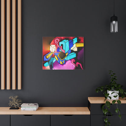 Abstract Neon Geometric Canvas Print