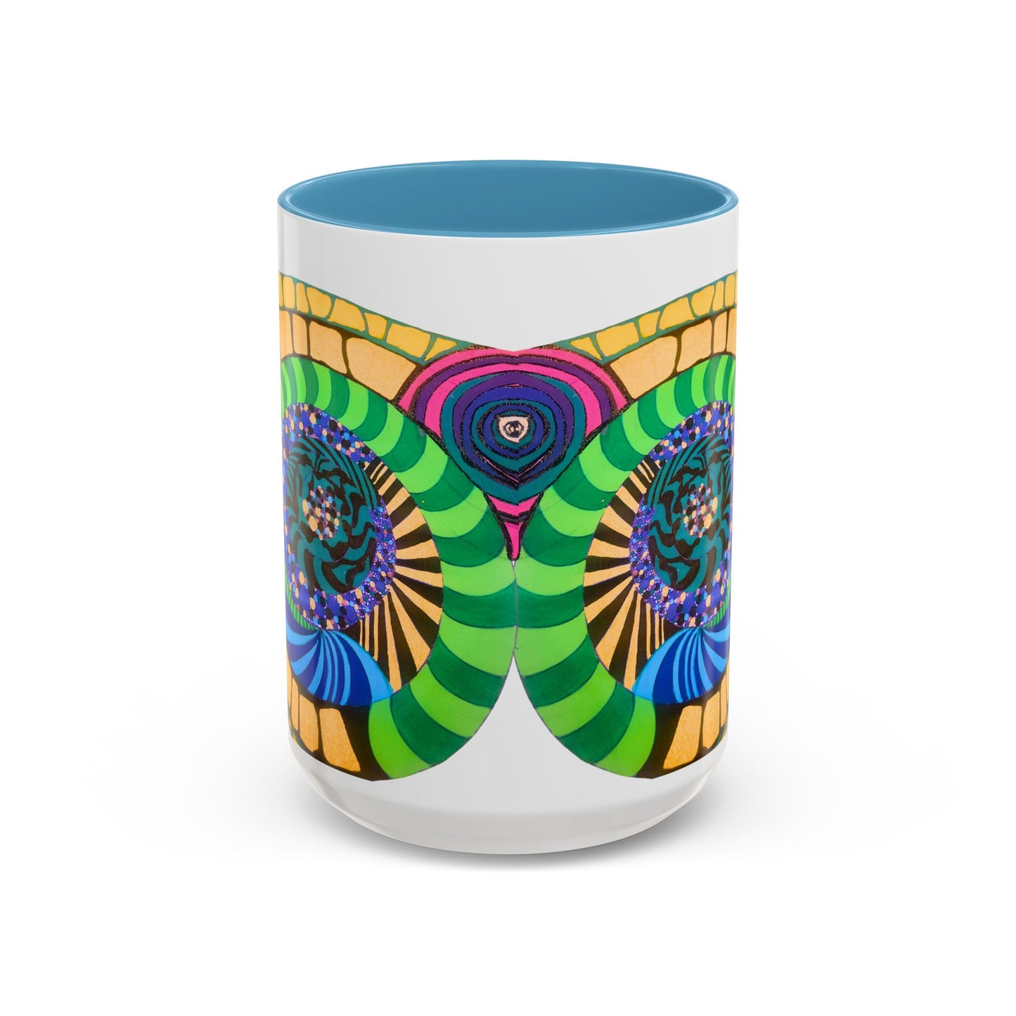 Psychedelic Spiral Accent Coffee Mug – Colorful Abstract Art 11/15oz