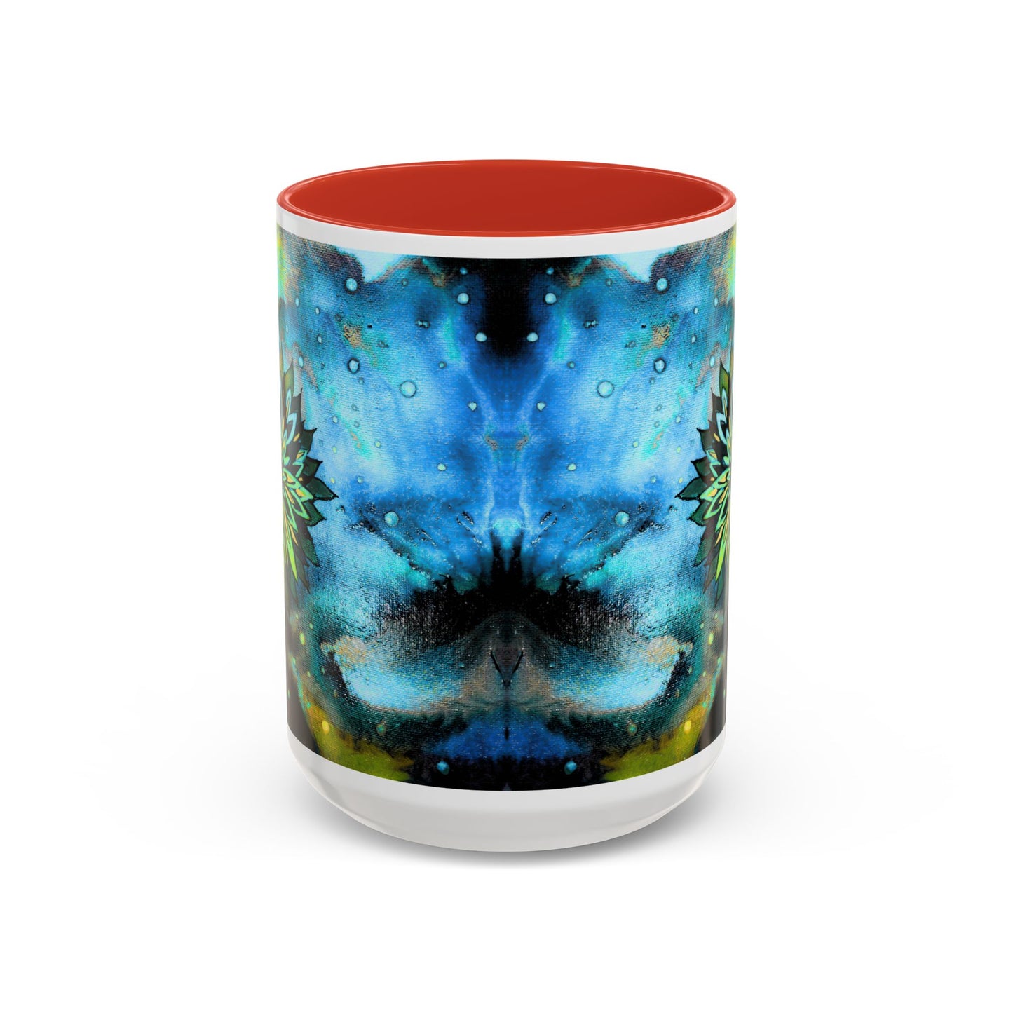Blue Galaxy Floral Accent Coffee Mug — 11/15oz
