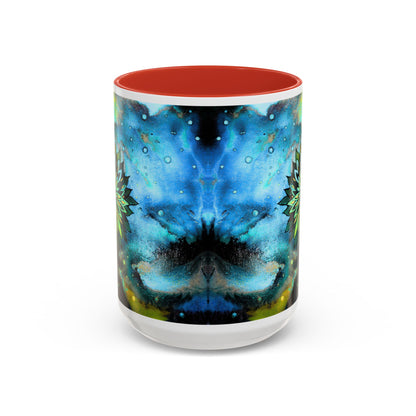 Blue Galaxy Floral Accent Coffee Mug — 11/15oz