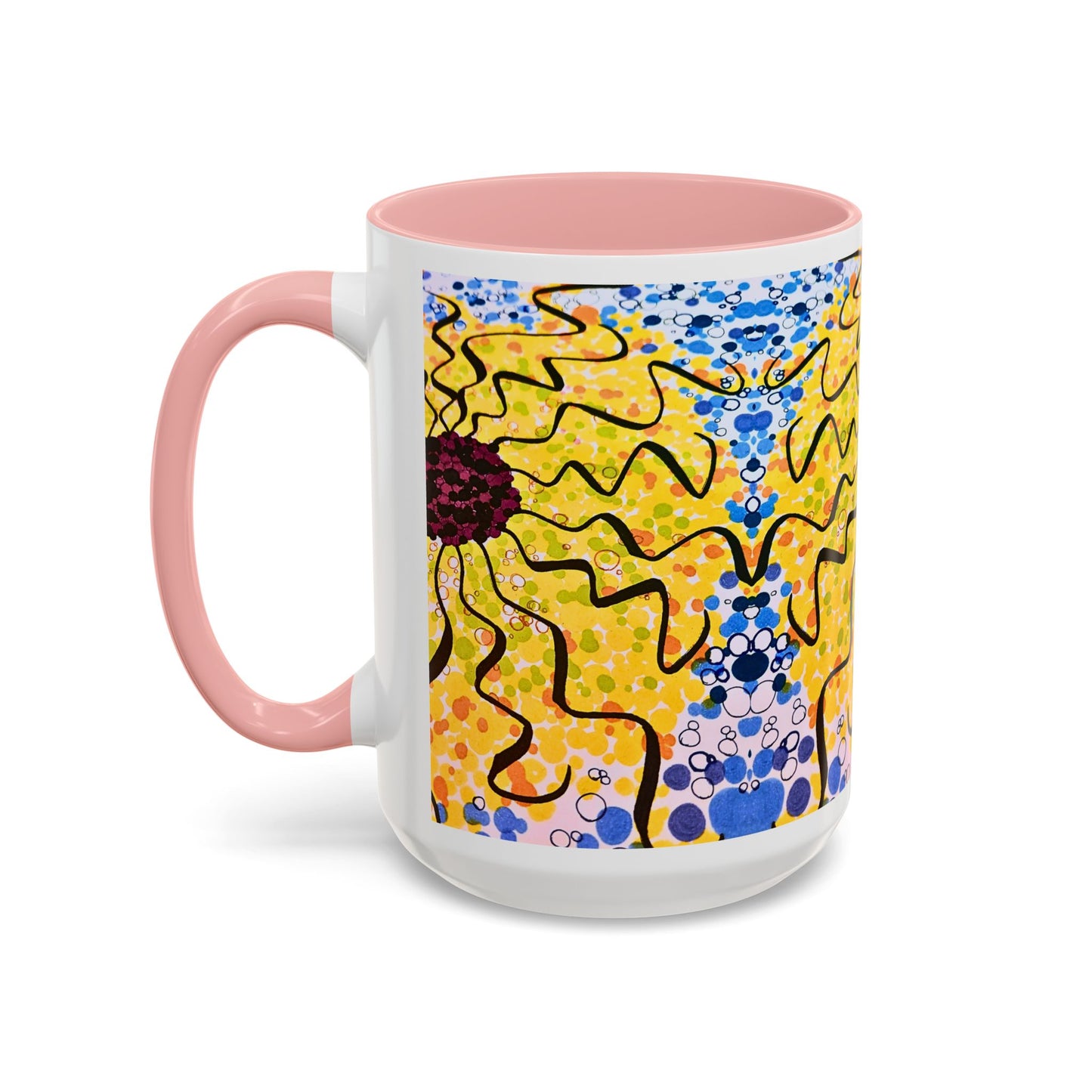 Sunburst Floral Accent Coffee Mug