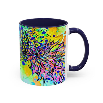 Artistic Floral Coffee Mug — Colorful Watercolor Mandala Accent Mug (11/15oz)